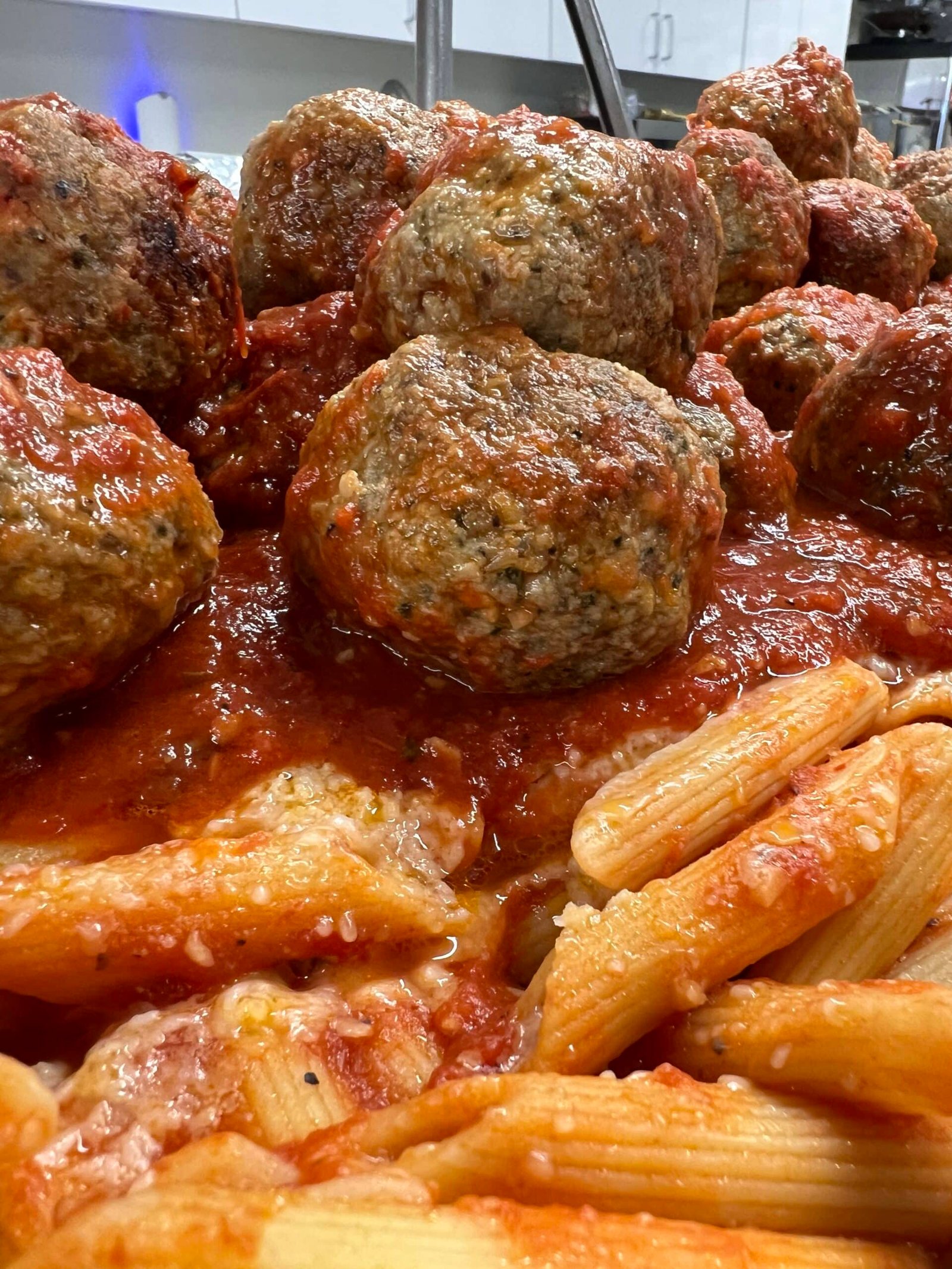Meatballs Mostaccioli Italian Catering